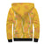 Hawaii Maile Lei Sherpa Hoodie With Yellow Monstera Pattern