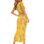 Hawaii Maile Lei Short Sleeve Bodycon Dress With Yellow Monstera Pattern