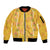 Hawaii Maile Lei Sleeve Zip Bomber Jacket With Yellow Monstera Pattern