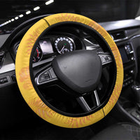Hawaii Maile Lei Steering Wheel Cover With Yellow Monstera Pattern LT05 Universal Fit Yellow - Polynesian Pride