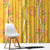 Hawaii Maile Lei Window Curtain With Yellow Monstera Pattern