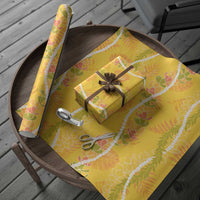 Hawaii Maile Lei Wrapping Paper With Yellow Monstera Pattern LT05 - Polynesian Pride