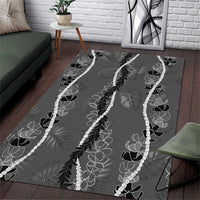 Hawaii Maile Lei Area Rug With Gray Monstera Pattern LT05 Gray - Polynesian Pride
