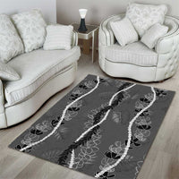 Hawaii Maile Lei Area Rug With Gray Monstera Pattern LT05 - Polynesian Pride