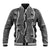 Hawaii Maile Lei Baseball Jacket With Gray Monstera Pattern