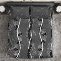 Hawaii Maile Lei Bedding Set With Gray Monstera Pattern LT05 Gray - Polynesian Pride