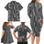 Hawaii Maile Lei Family Matching Long Sleeve Bodycon Dress and Hawaiian Shirt With Gray Monstera Pattern