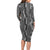 Hawaii Maile Lei Family Matching Long Sleeve Bodycon Dress and Hawaiian Shirt With Gray Monstera Pattern