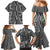 Hawaii Maile Lei Family Matching Mermaid Dress and Hawaiian Shirt With Gray Monstera Pattern