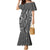 Hawaii Maile Lei Family Matching Mermaid Dress and Hawaiian Shirt With Gray Monstera Pattern