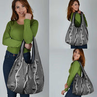 Hawaii Maile Lei Grocery Bag With Gray Monstera Pattern LT05 - Polynesian Pride