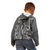 Hawaii Maile Lei Kid Hoodie With Gray Monstera Pattern