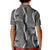 Hawaii Maile Lei Kid Polo Shirt With Gray Monstera Pattern