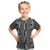 Hawaii Maile Lei Kid T Shirt With Gray Monstera Pattern