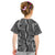 Hawaii Maile Lei Kid T Shirt With Gray Monstera Pattern