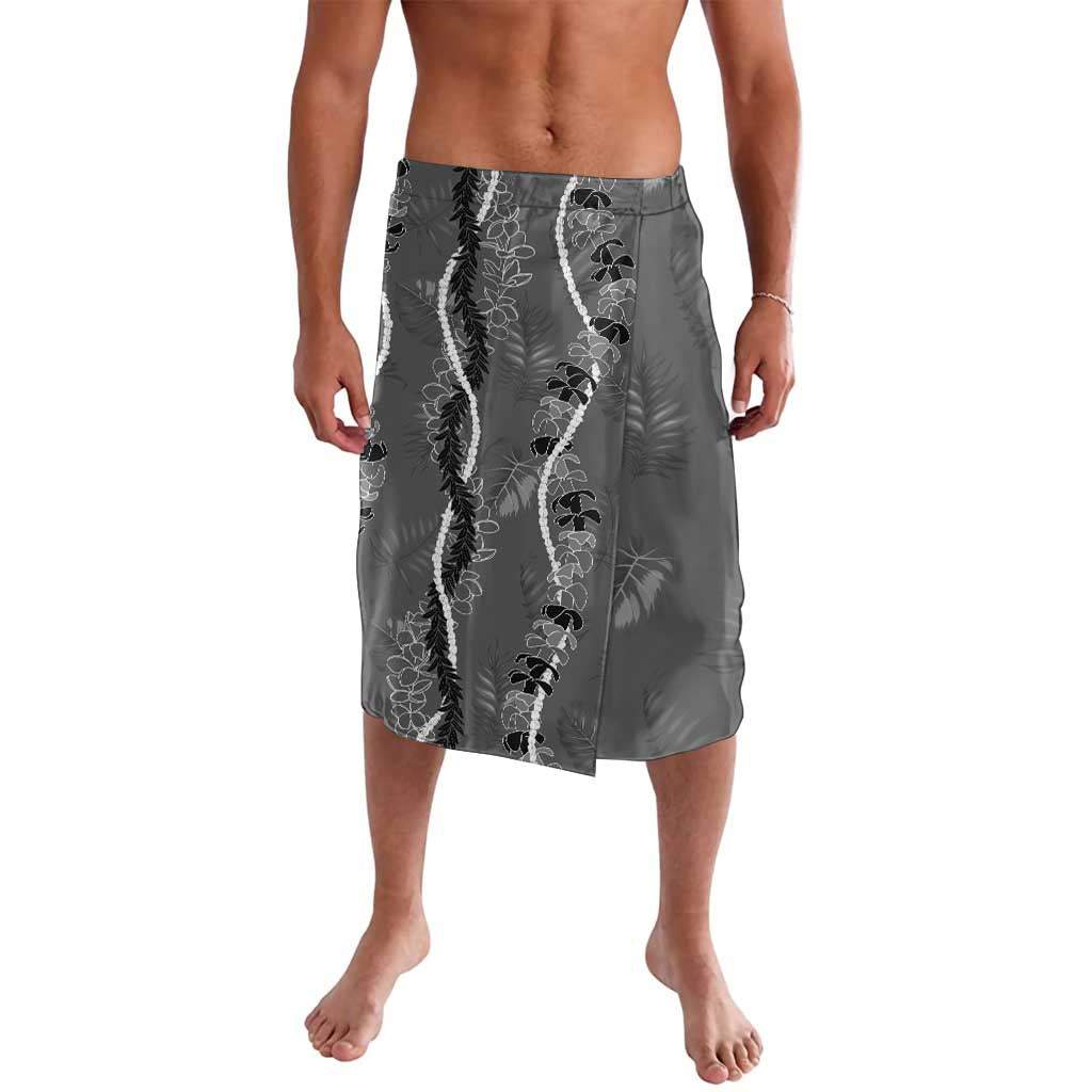 Hawaii Maile Lei Lavalava With Gray Monstera Pattern LT05 Gray - Polynesian Pride