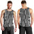 Hawaii Maile Lei Men Tank Top With Gray Monstera Pattern