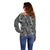 Hawaii Maile Lei Off Shoulder Sweater With Gray Monstera Pattern