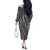 Hawaii Maile Lei Off The Shoulder Long Sleeve Dress With Gray Monstera Pattern