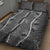 Hawaii Maile Lei Quilt Bed Set With Gray Monstera Pattern