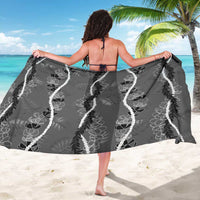 Hawaii Maile Lei Sarong With Gray Monstera Pattern LT05 - Polynesian Pride