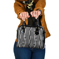 Hawaii Maile Lei Shoulder Handbag With Gray Monstera Pattern LT05 One Size Gray - Polynesian Pride