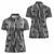 Hawaii Maile Lei Women Polo Shirt With Gray Monstera Pattern