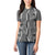 Hawaii Maile Lei Women Polo Shirt With Gray Monstera Pattern