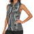 Hawaii Maile Lei Women Sleeveless Polo Shirt With Gray Monstera Pattern