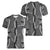 Hawaii Maile Lei Women V-Neck T-Shirt With Gray Monstera Pattern