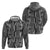 Hawaii Maile Lei Zip Hoodie With Gray Monstera Pattern