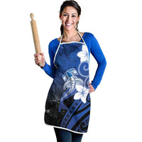 Polynesia Hammerhead Shark Apron Blue Tribal Pattern With Plumeria LT05 - Polynesian Pride