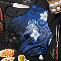 Polynesia Hammerhead Shark Apron Blue Tribal Pattern With Plumeria LT05 Blue - Polynesian Pride