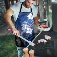 Polynesia Hammerhead Shark Apron Blue Tribal Pattern With Plumeria LT05 - Polynesian Pride