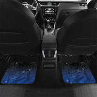 Polynesia Hammerhead Shark Car Mats Blue Tribal Pattern With Plumeria LT05 Set 2pcs - Back Blue - Polynesian Pride