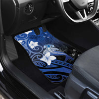 Polynesia Hammerhead Shark Car Mats Blue Tribal Pattern With Plumeria LT05 - Polynesian Pride