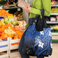 Polynesia Hammerhead Shark Grocery Bag Blue Tribal Pattern With Plumeria LT05 - Polynesian Pride