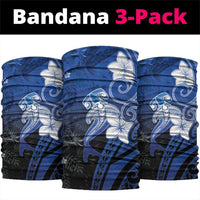 Polynesia Hammerhead Shark Neck Gaiter Blue Tribal Pattern With Plumeria LT05 package One Size: 25*50cm Blue - Polynesian Pride