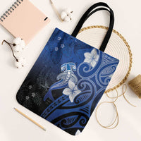 Polynesia Hammerhead Shark Tote Bag Blue Tribal Pattern With Plumeria LT05 Black Strap One Size Blue - Polynesian Pride