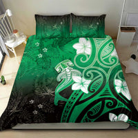 Polynesia Hammerhead Shark Bedding Set Green Tribal Pattern With Plumeria LT05 - Polynesian Pride