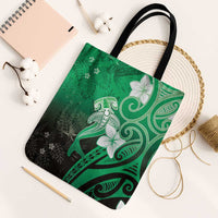 Polynesia Hammerhead Shark Tote Bag Green Tribal Pattern With Plumeria LT05 Black Strap One Size Green - Polynesian Pride