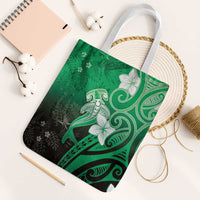 Polynesia Hammerhead Shark Tote Bag Green Tribal Pattern With Plumeria LT05 White Strap One Size Green - Polynesian Pride