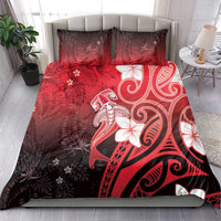 Polynesia Hammerhead Shark Bedding Set Red Tribal Pattern With Plumeria LT05 - Polynesian Pride