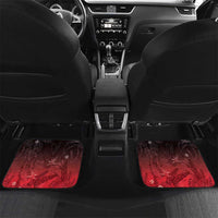 Polynesia Hammerhead Shark Car Mats Red Tribal Pattern With Plumeria LT05 Set 2pcs - Back Red - Polynesian Pride