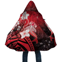 Polynesia Hammerhead Shark Cloak Red Tribal Pattern With Plumeria LT05 Unisex Red - Polynesian Pride