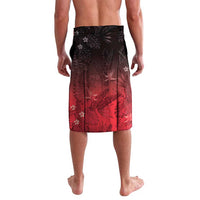 Polynesia Hammerhead Shark Lavalava Red Tribal Pattern With Plumeria LT05 - Polynesian Pride