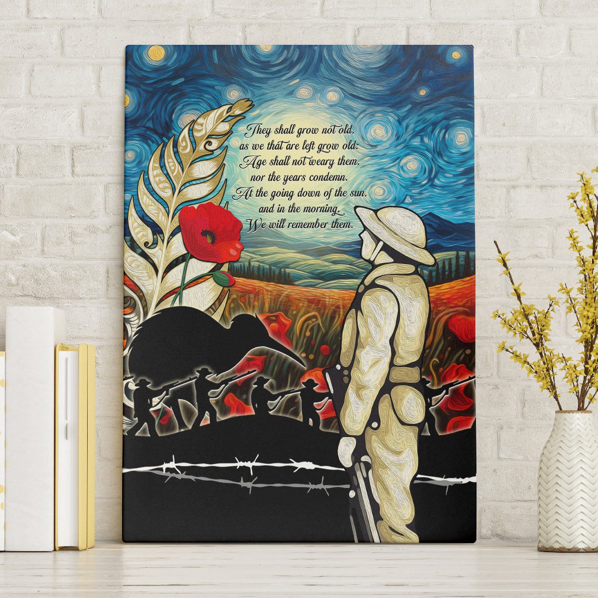 Kei Wareware Tatou New Zealand ANZAC Day Canvas Wall Art Starry Night Inspo Style LT05 Without Frame Blue - Polynesian Pride