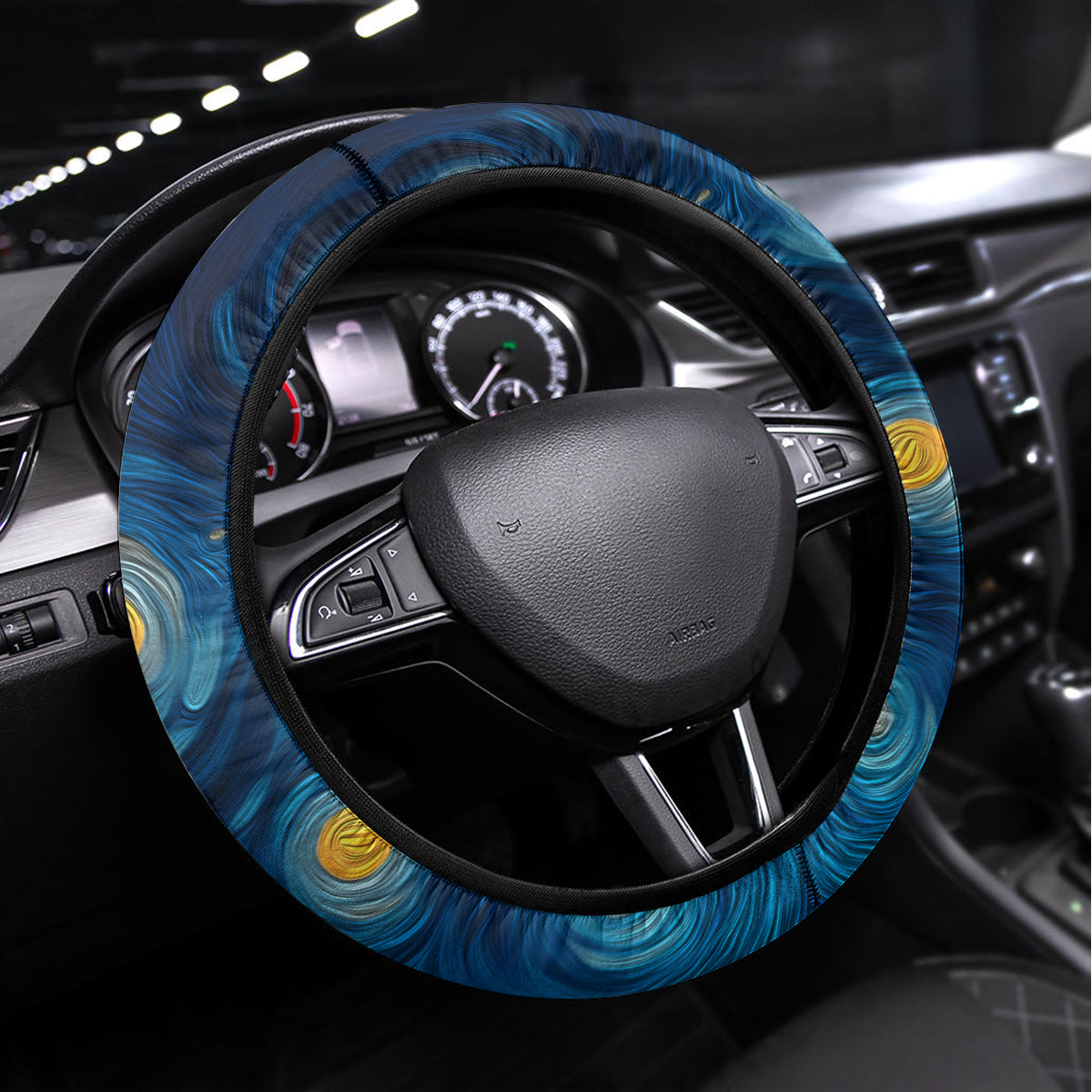 Kei Wareware Tatou New Zealand ANZAC Day Steering Wheel Cover Starry Night Inspo Style LT05 Universal Fit Blue - Polynesian Pride