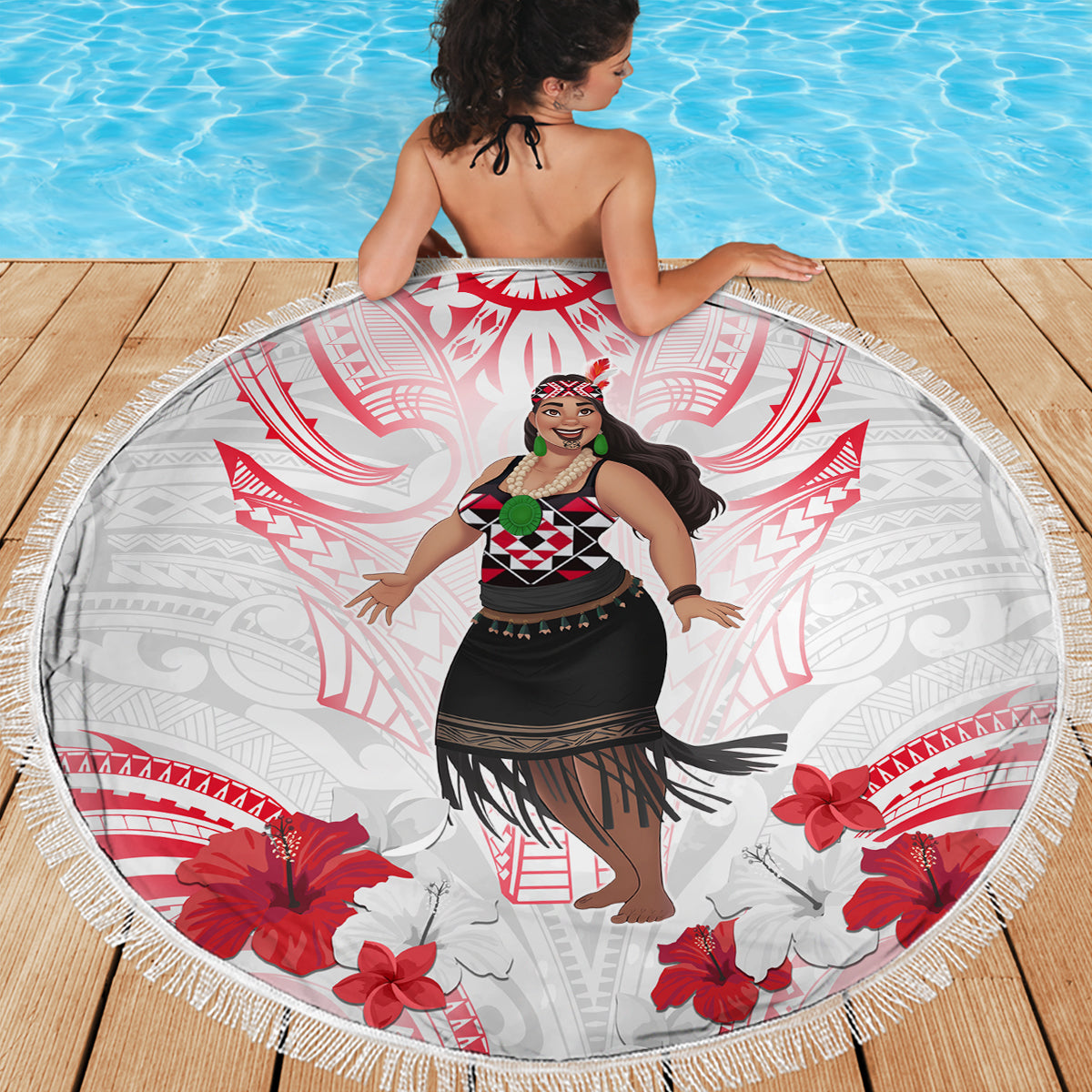 New Zealand Women's Day Beach Blanket Maori Wahine Polynesian Pattern LT05 - Polynesian Pride