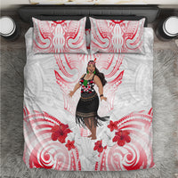 New Zealand Women's Day Bedding Set Maori Wahine Polynesian Pattern LT05 White - Polynesian Pride